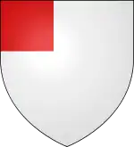 a canton—Argent, a canton gules