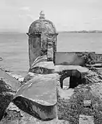 Garita at El Cañuelo in the Bay of San Juan, Puerto Rico.