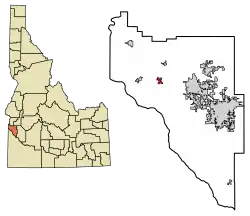 Location of Greenleaf in Canyon County, Idaho.