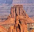 Washer Woman and Airport Tower seen from the west at Mesa Arch