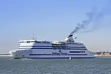 MV Cap Finistère of Brittany Ferries sailing from Portsmouth International Port, UK for Bilbao, Spain.