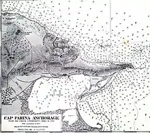 A French nautical chart of the Cape Farina anchorage in 1939