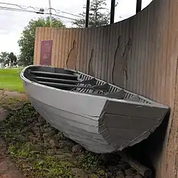 Historic iceboat display at Cape Traverse