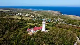 Cape Bojeador Lighthouse and the shoreline