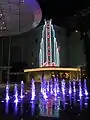 Capitol Theatre at night, with light-up fountain
