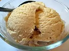 A serving of ice cream in a bowl