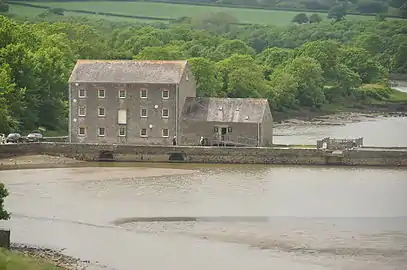 Mill from the east, flood gates to right