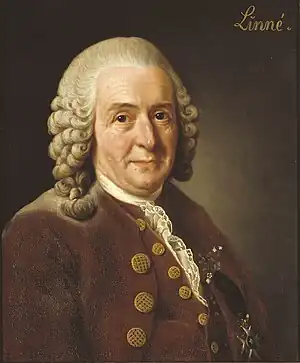 Image 4Carl LinnaeusPainting: Alexander RoslinCarl Linnaeus (1707–1778) was a Swedish botanist, physician, and zoologist, who formalised the modern system of naming organisms called binomial nomenclature. He is known as the "father of modern taxonomy".Born in the countryside of Småland, Linnaeus received most of his higher education at Uppsala University and began giving lectures in botany there in 1730. He studied abroad between 1735 and 1738, and published the first edition of his Systema Naturae in the Netherlands. Upon his return to Sweden, he became professor of medicine and botany at Uppsala. In the 1740s, he was sent on several journeys through Sweden to find and classify plants and animals. In the 1750s and 1760s, he continued to collect and classify animals, plants, and minerals, and published several volumes. At the time of his death, he was one of the most acclaimed scientists in Europe.More selected pictures