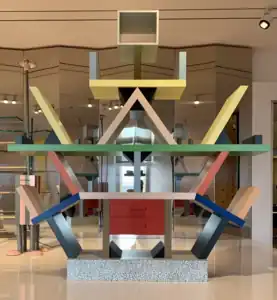 Carlton Bookcase, by Ettore Sottsass, 1981, wood veneer and plastic laminate, Museum of Decorative Arts, Paris