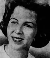 A black-and-white newspaper photo of a young white woman in nurse uniform, from 1966.