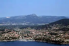 An aerial view of the town