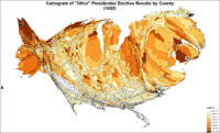 Cartogram of "Other" presidential election results by county