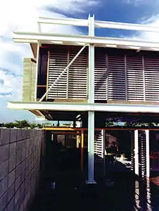 Casa de Acero, detail. Río Piedras, PR (1980) Photo by Max Toro Mattei.