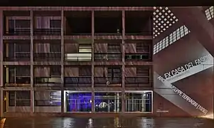 Projections on the main facade of the Casa del Fascio