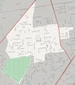 Street map of Casavalle. Limits of barrio shown according to the INE map of 2004.