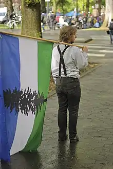 Image 34A man in Portland, Oregon with Cascadian flag on International Workers' Day, 2012 (from Pacific Northwest)