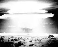 Image 20Castle Bravo: A 15 megaton hydrogen bomb experiment conducted by the United States in 1954. Photographed 78 miles (125 kilometers) from the explosion epicenter. (from 1950s)