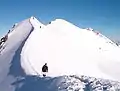 Climbing along the summit ridge