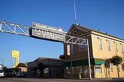 Castroville sign and La Scuola on Merritt Street