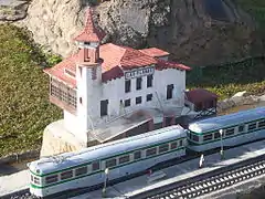 Scale model of the station at Catalunya en Miniatura