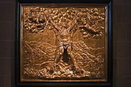 History of Saint Andrew  by Pierre Vaneau, gilded wood, (17th century)