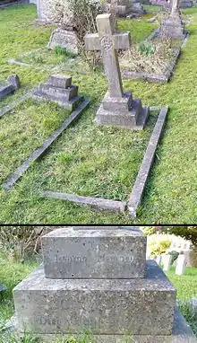 Gravestone marked C.W.B