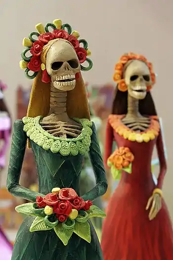 Modern representations of Catrina at the Museo de la Ciudad, León, Guanajuato, Mexico