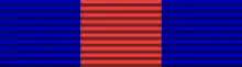 A ribbon 1/3 blue, 1/3 red and 1/3 blue.