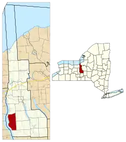 Location within Cayuga County and New York