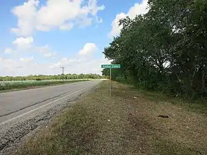 Cedar Lake sign along FM 2611 looking northeast