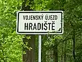 Entry sign in Hradiště Military Training Area, Karlovy Vary Region, Czech Republic