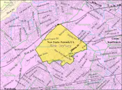 Census Bureau map of Mountainside, New Jersey