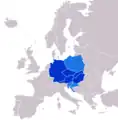 Central Europe according to Swansea University professors Robert Bideleux and Ian Jeffries (1998)