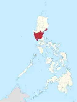 Map of the Philippines highlighting Central Luzon