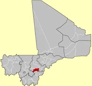 Location of the Cercle of Bla in Mali