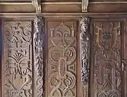 Woodwork of the quatrains' cabinet in the castle of Pibrac.