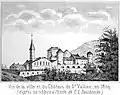 View of the town and castle in 1809, from a painting of C.L. Panckoucke