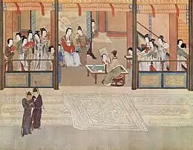 Image 27Spring Morning in the Han Palace, by Ming-era artist Qiu Ying (1494–1552 AD) (from History of painting)