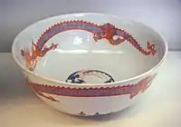 Chantilly soft-paste porcelain bowl, with Chinese dragon, 1725-1751.