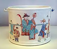 Chantilly soft-paste porcelain seau, or wine bucket, 1725-1751.