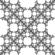 A point inside a square repeatedly jumps half of the distance towards a randomly chosen vertex, but the currently chosen vertex cannot neighbor the previously chosen vertex if the two previously chosen vertices are the same.