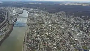 Aerial view of Charleston's West Side neighborhood.