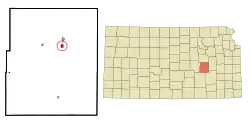 Location within Chase County and Kansas