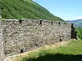 North wall of the higher courtyard