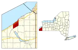 Location within Chautauqua County and New York