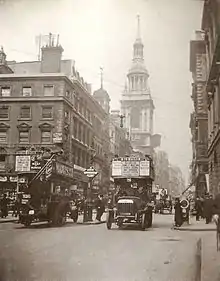 Image 39Cheapside pictured in 1909, with the church of St Mary-le-Bow in the background (from History of London)