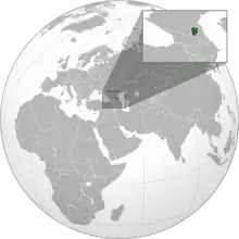 Location of Chechnya (dark green)