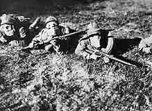 Arditi troops wearing gas masks