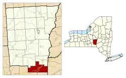 Location in Chenango County and the state of New York.