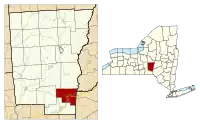 Location of Bainbridge in Chenango County